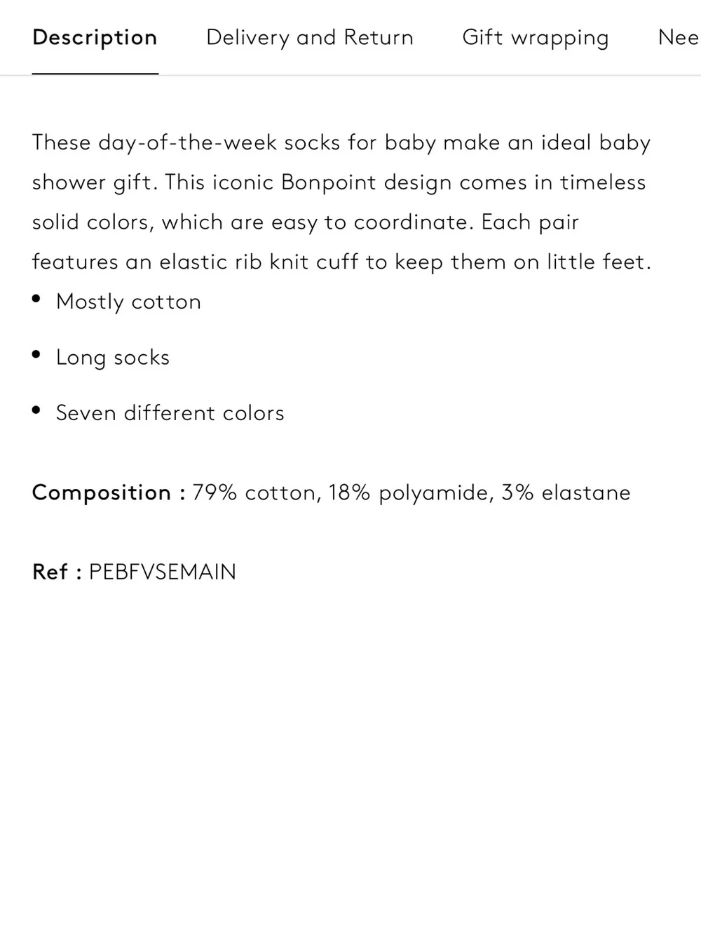 Bonpoint Newborn Cotton Weekly Sock Set - Blue, Gray, Beige, White